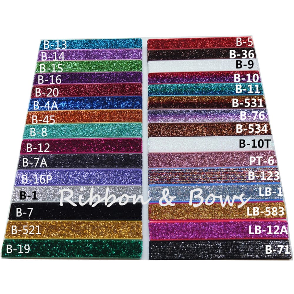 5/8" Glitter Elastic Bands DIY elastic Craft Supplies Apparel Sewing Accessories FOE headband hair Elastic webbing 5Yards/color
