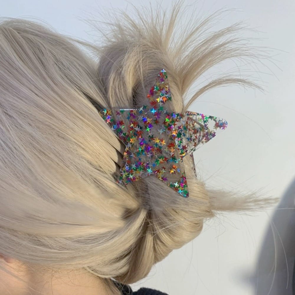 Daily Pink Pentagonal Hair Claw Clip Sweet Cool Spicy Girl Shark Clip Elegant Fashion Women Barrette Lady Apparel Accessory