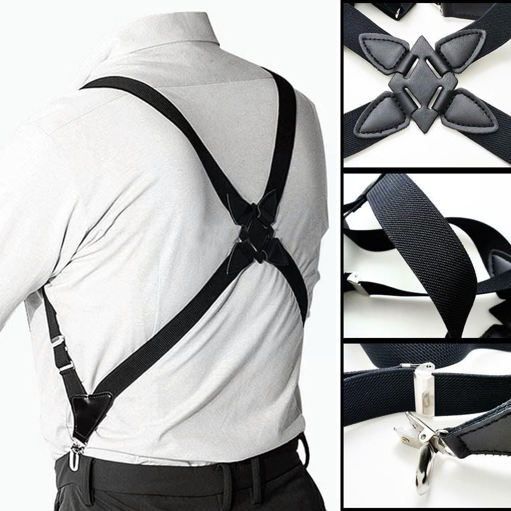 Men's Suspenders Adjustable Braces X Shape Elastic Apparel Clip Side Suspensorio Adult Crossover Strap Trousers Accessories H1Y3