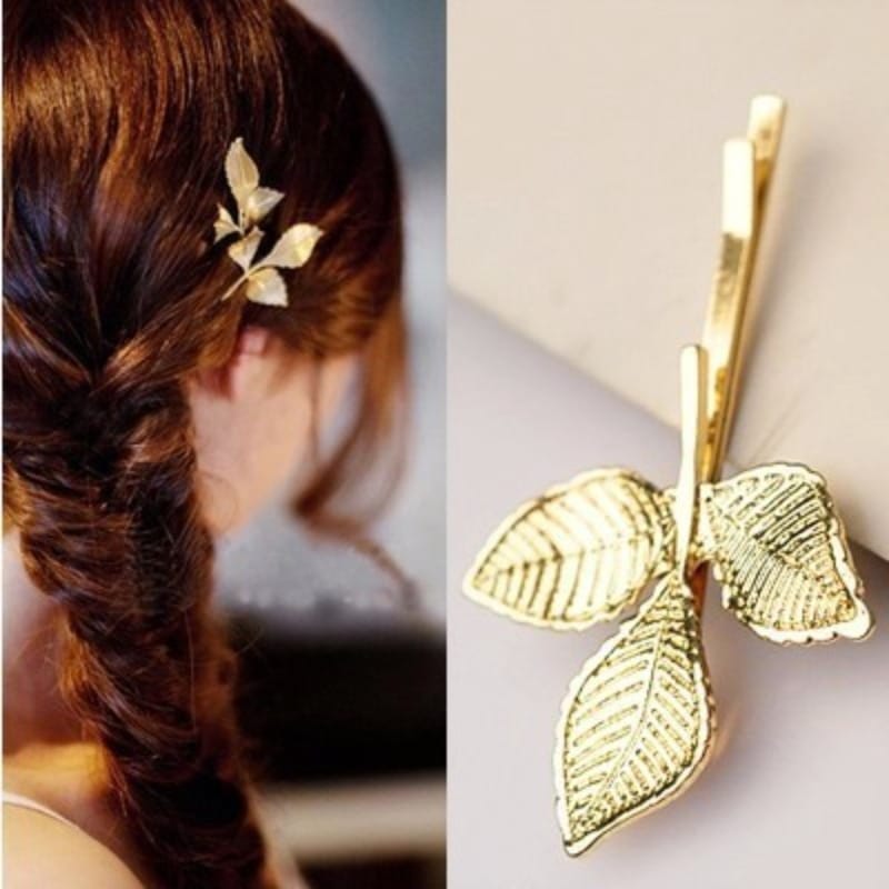 Goldenl Leaf Hair Clips for Women Girls Braiders Hairpin Elegant Barrettes Fashion Hair Accessories Headwear Apparel Accessories