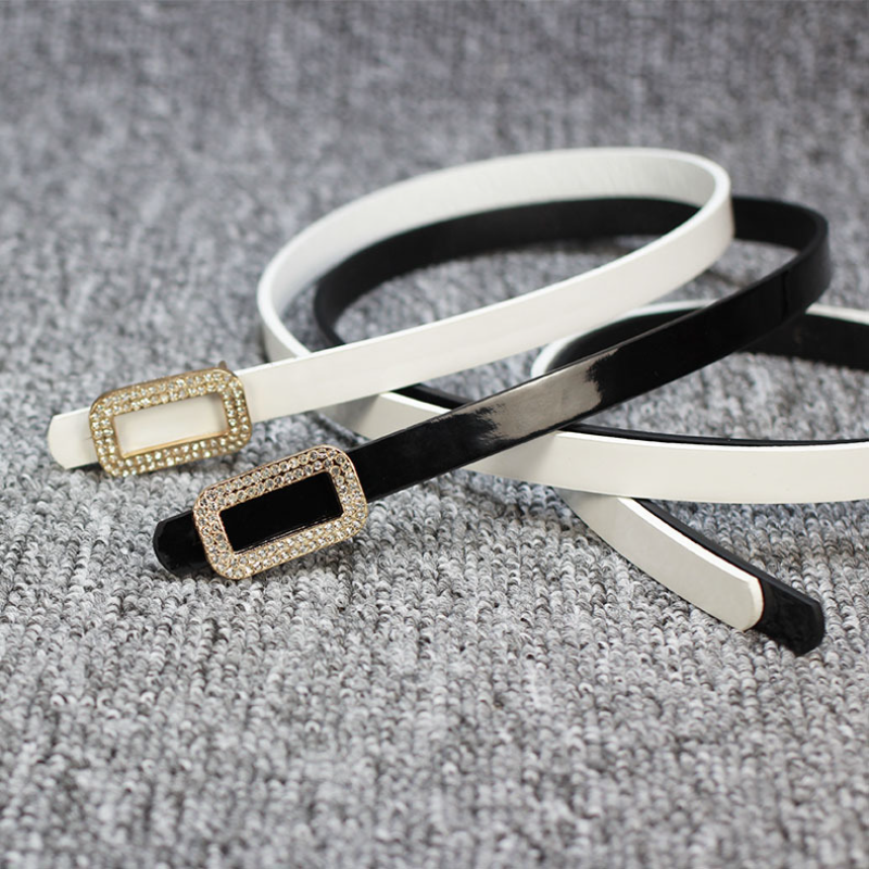 Korean Fashion Belts for Women 1.2cm Super Thin PU Belts Summer Dress/Skirt Belts Women's Apparel Accessories
