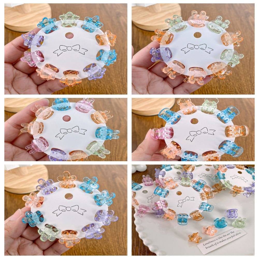 Adorable Candy Color Mini Hair Clip Elegant Retro Flower Hair Claw Wedding Party Girls Children Hair Ornaments
