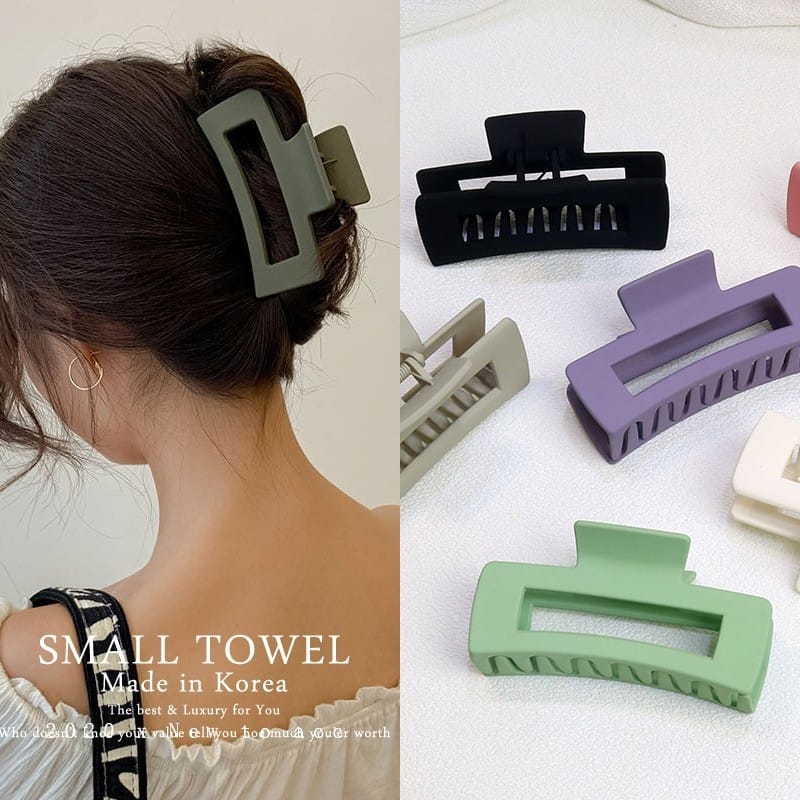 9Color Large Size Geometric Headwear Hairpin Crab Barrette Women Hair Claw Hair Clip Korean Ornament Apparel Accessories 10.5cm