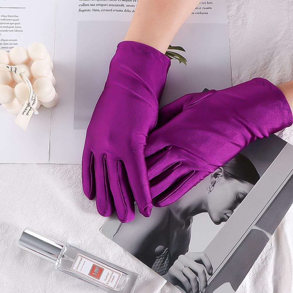 1 Pair Spandex Sun Protection Mittens Abrasion-resistant Outdoor Sports Gloves Pure Color Female Breathable Gloves