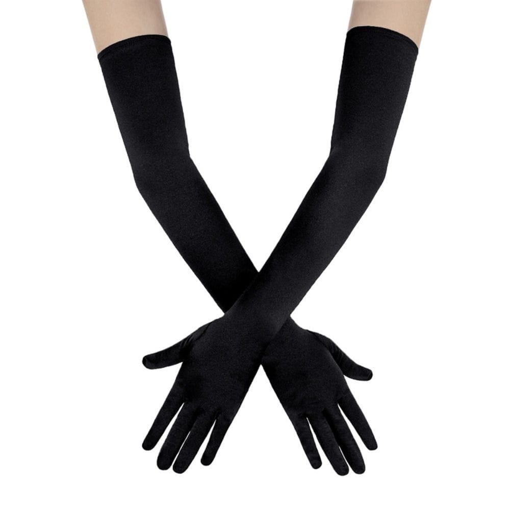 Apparel Accessories Satin Long Finger Mittens Solid Color Full Finger Gloves Women Long Gloves Arm Warmer Party Formal Gloves