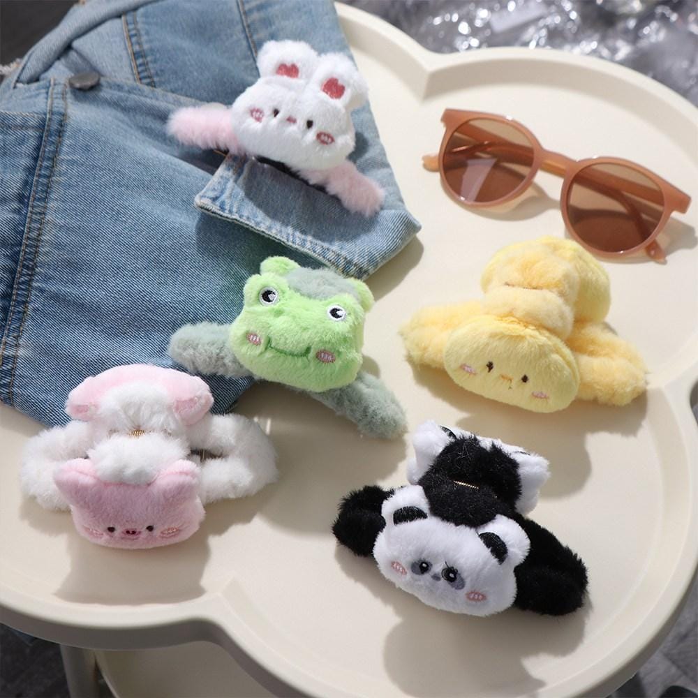 1 Pc Plush Acrylic Hair Clamp Korean Style Headwear Ponytail Holder Clip Fashion Apparel Accessories Cute Women Gift