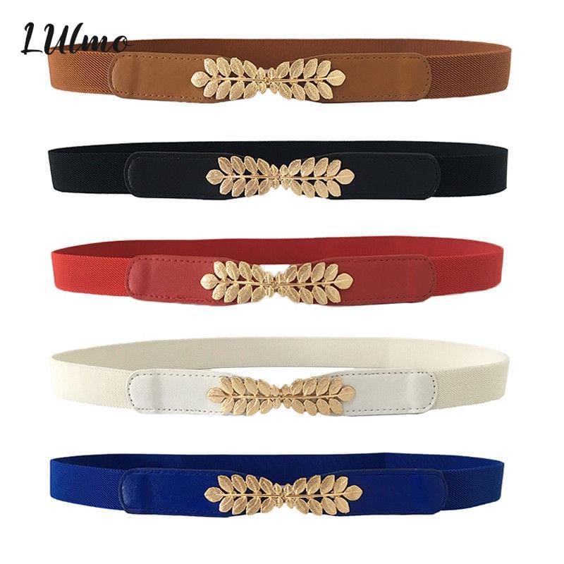Fashion Women PU Black White Waist Band Thin Elastic Waist Belt Dress Apparel Accessories Cinturon Mujer Hot Sale
