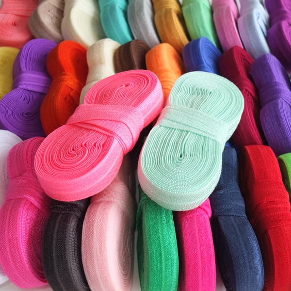 5 Yards Elastic bands 5/8'' Fold Over Elastic Ribbon FOE Sewing Elastic Fabric DIY Hair bows Apparel Accessories Elastic supply
