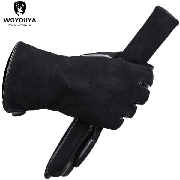 Women's Gloves Apparel Accessories suede women's leather gloves,Comfortable sheepskin gloves women,Keep warm winter gloves-0717