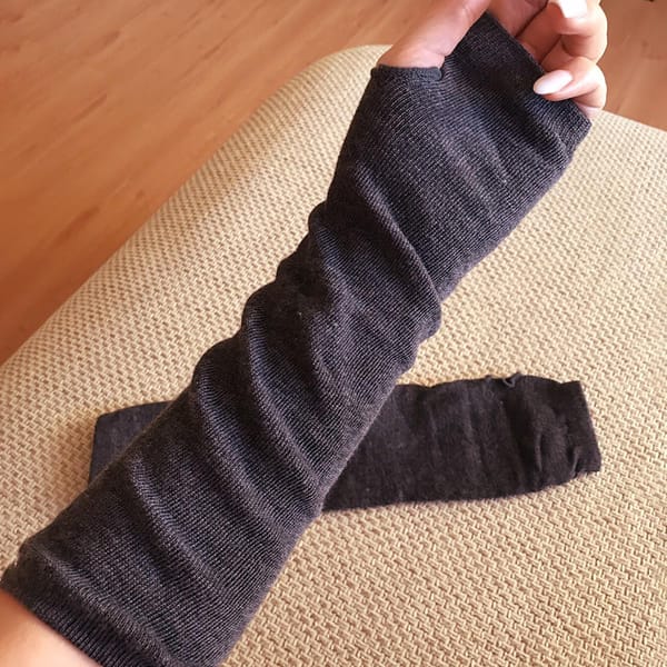 1 Pair Fashion Women's Long Fingerless Gloves Striped Knitted Elbow Glove Warmer Work Apparel Accessories Winter Long Arm Mitten