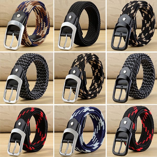 Apparel Accessory Pin Buckle Braided Stretch Golf Elastic Woven Casual Waist Without Hole Luxury Belt For Jeans