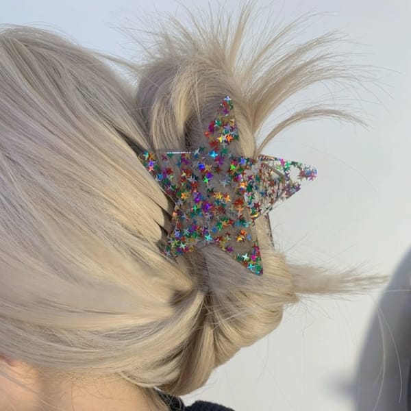 Daily Pink Pentagonal Hair Claw Clip Sweet Cool Spicy Girl Shark Clip Elegant Fashion Women Barrette Lady Apparel Accessory