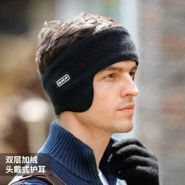 2024 Fashion Winter Skiing Earmuffs Men Outdoor Sport Riding Windproof Double Layer Warm Headwear Earmuffs Ear Warmers Hair Band