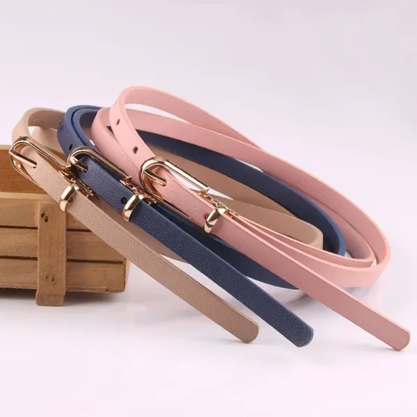 Fashion Narrow Stretch Dress Belt Women Fashion Waist Belt Thin Buckle Waistband for Fashion Girl Belt Dress Apparel Accessories
