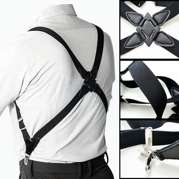 Men's Suspenders Adjustable Braces X Shape Elastic Apparel Clip Side Suspensorio Adult Crossover Strap Trousers Accessories H1Y3
