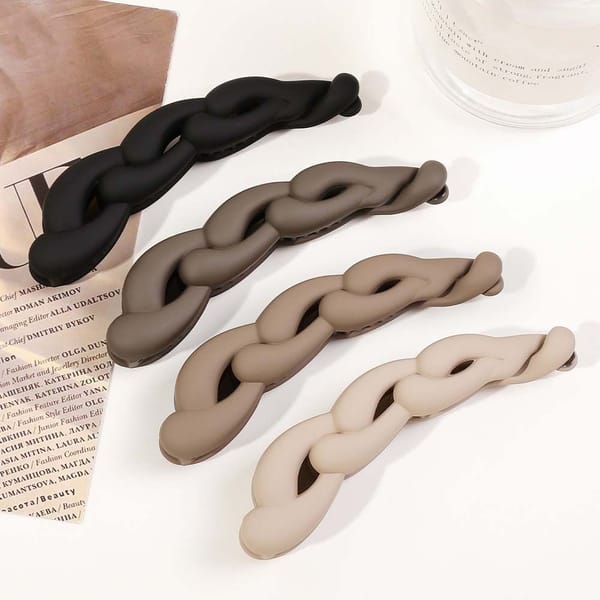10.5cm Simple Solid Color Hair Twist Hair Pin Trendy Versatile Matte Frosted Hair Clip Elegant Lady Cross Hair Claw