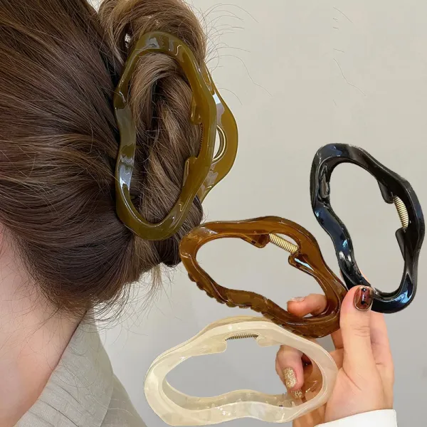 Ins Cloud Hollow Out Hair Claws Clip Women Girls Jelly Acrylic Hair Clamps Placstic Irregular Hair Barrette Apparel  Accessories