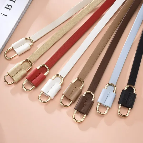 New Thin Beautiful PU Belts Women's Fashionable Belts  Woman Dress Coat Apparel Accessories Wholesale 1cm
