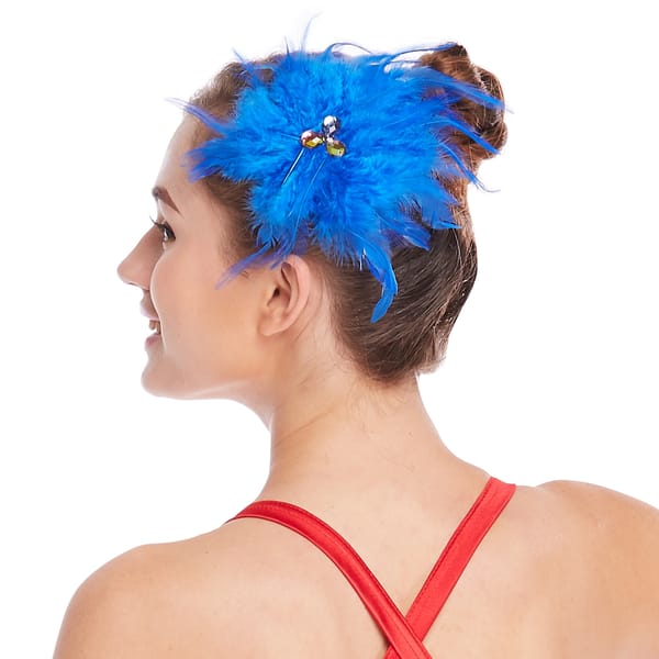 MiDee Performance Headpiece Feather Hair Clip Stage Accessories Competition Decoration Apparel Flower For Women Children
