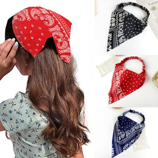 1PC Fashion Summer Floral Printting Hair Scarf Vintage Triangle Bandanas Hairband Headband Elastic Headwrap Apparel Accessories