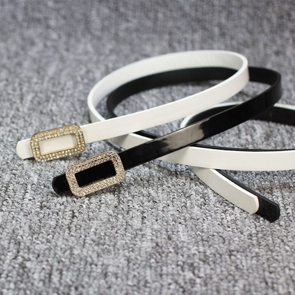 Korean Fashion Belts for Women 1.2cm Super Thin PU Belts Summer Dress/Skirt Belts Women's Apparel Accessories