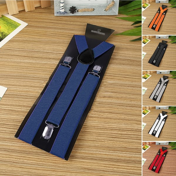 Hot Sale Mens Womens Unisex Clip-ons Suspenders Elastic Y-Shape Adjustable Braces Colorful Female Male Fashion Accessory Apparel