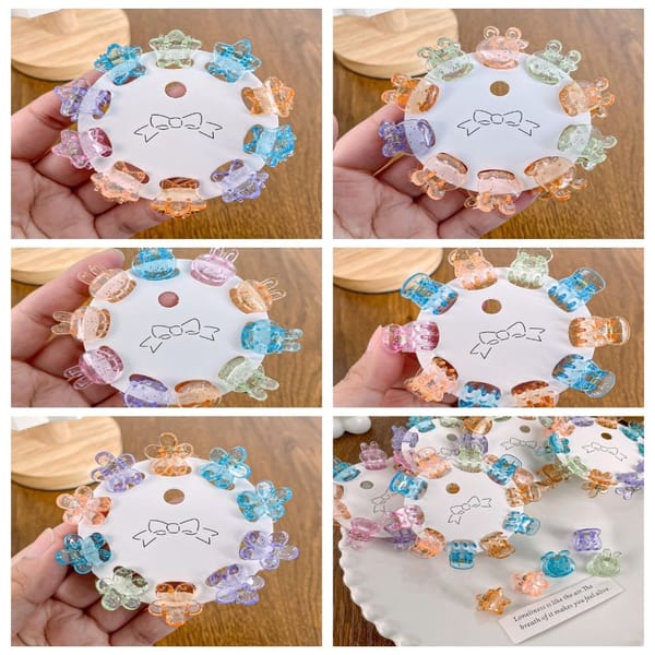 Adorable Candy Color Mini Hair Clip Elegant Retro Flower Hair Claw Wedding Party Girls Children Hair Ornaments