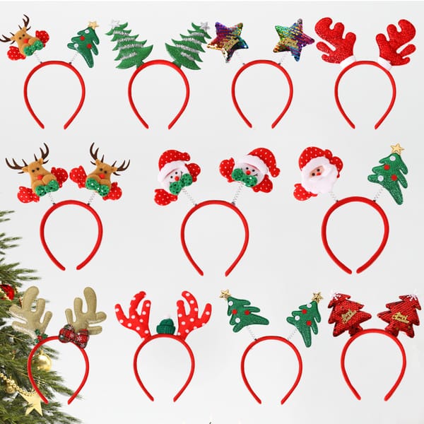 Christmas Elk Hair Band Headwear Christmas and New Year Party Headwear Deer Horn Cosplay Apparel Accessories