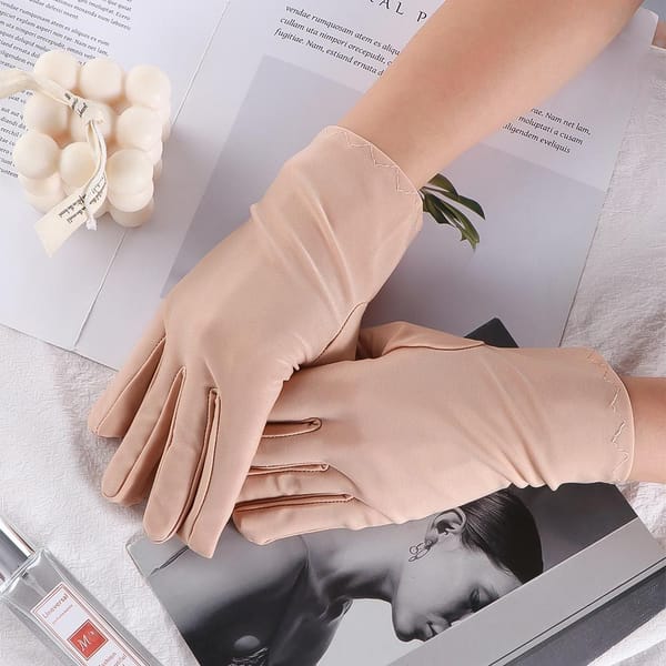 Spandex Pure Color Anti-ultraviolet Sun Protection Mittens Female Gloves Driving Gloves Outdoor Sports Gloves