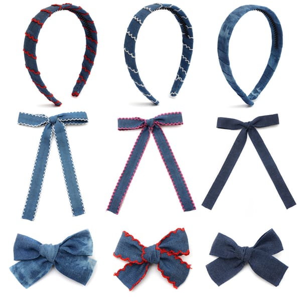NEW Fashion Denim BOW Hairband  Hairbow  Hair Accessories Elegant Hair Scruchy headband  bow clip apparel accessories